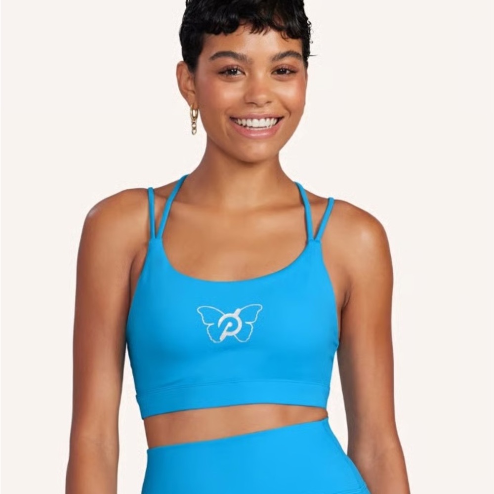 Peloton x Brittany Allen Aqua Blue Sports Bra Leggings set